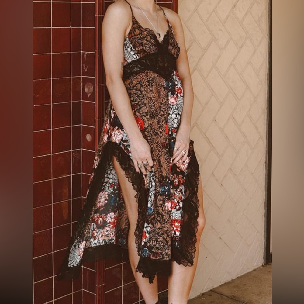 Free People Multi Pattern Slip Dress